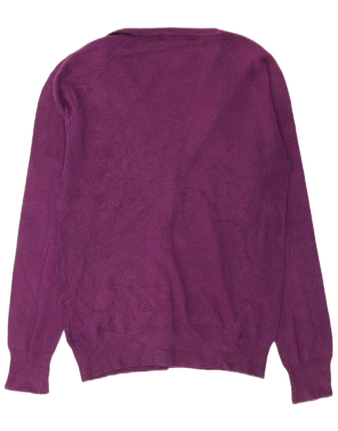 Zara Womens Cardigan Sweater UK 14 Medium Purple Cotton