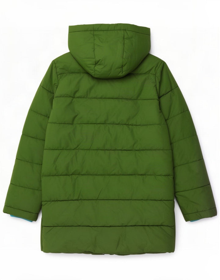 White Stuff Girls Hooded Padded Coat 9-10 Years Green Polyester