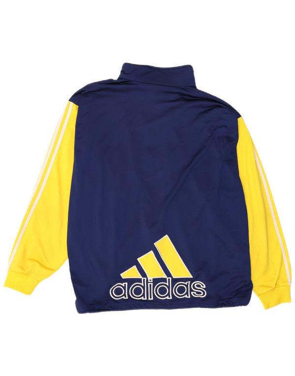 Adidas Mens Graphic Tracksuit Top Jacket UK 48/50 XL Navy Blue Colourblock