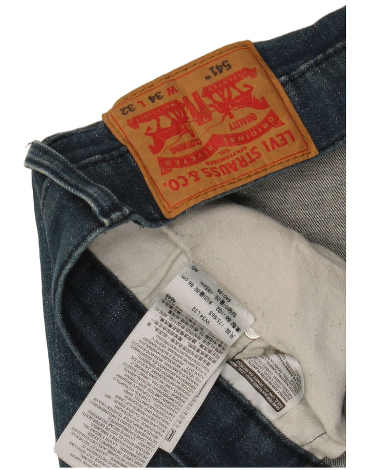 Levi's Mens 541 Tapered Jeans W34 L32 Blue Cotton