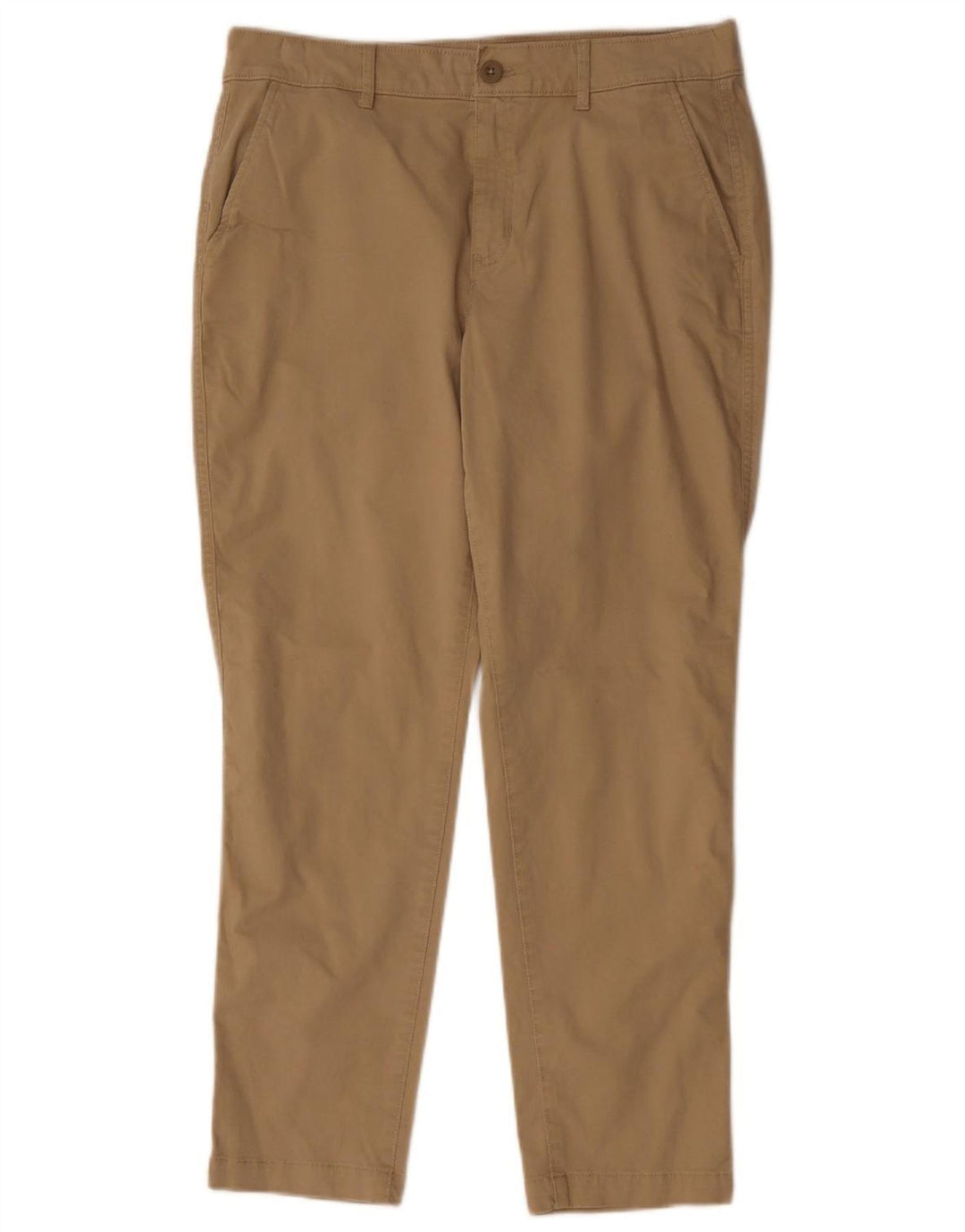 EDDIE BAUER Womens Slim Chino Trousers US 10 Large W34 L27 Beige Cotton