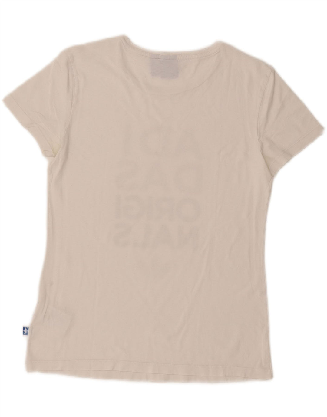 ADIDAS Womens Graphic T-Shirt Top UK 14 Medium White Cotton Vintage Adidas and Second-Hand Adidas from Messina Hembry 