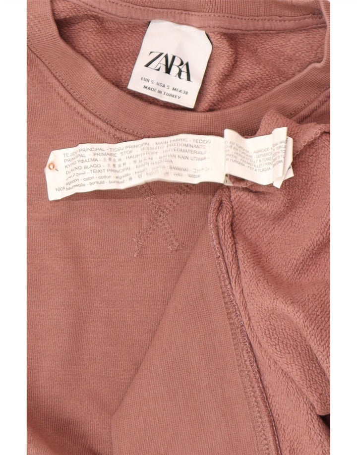 ZARA Mens Sweatshirt Jumper Small Pink Cotton