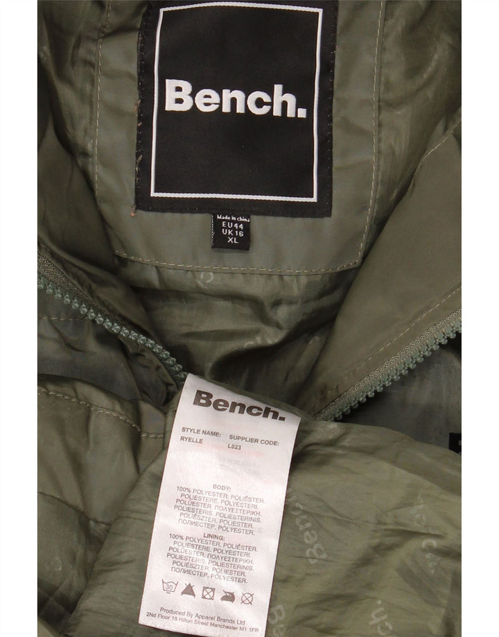 Bench Womens Hooded Oversized Padded Coat UK 16 Large  Khaki Polyester