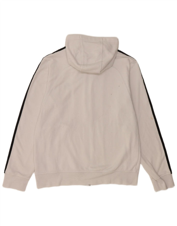 Adidas Mens Graphic Zip Hoodie Sweater Medium White Cotton