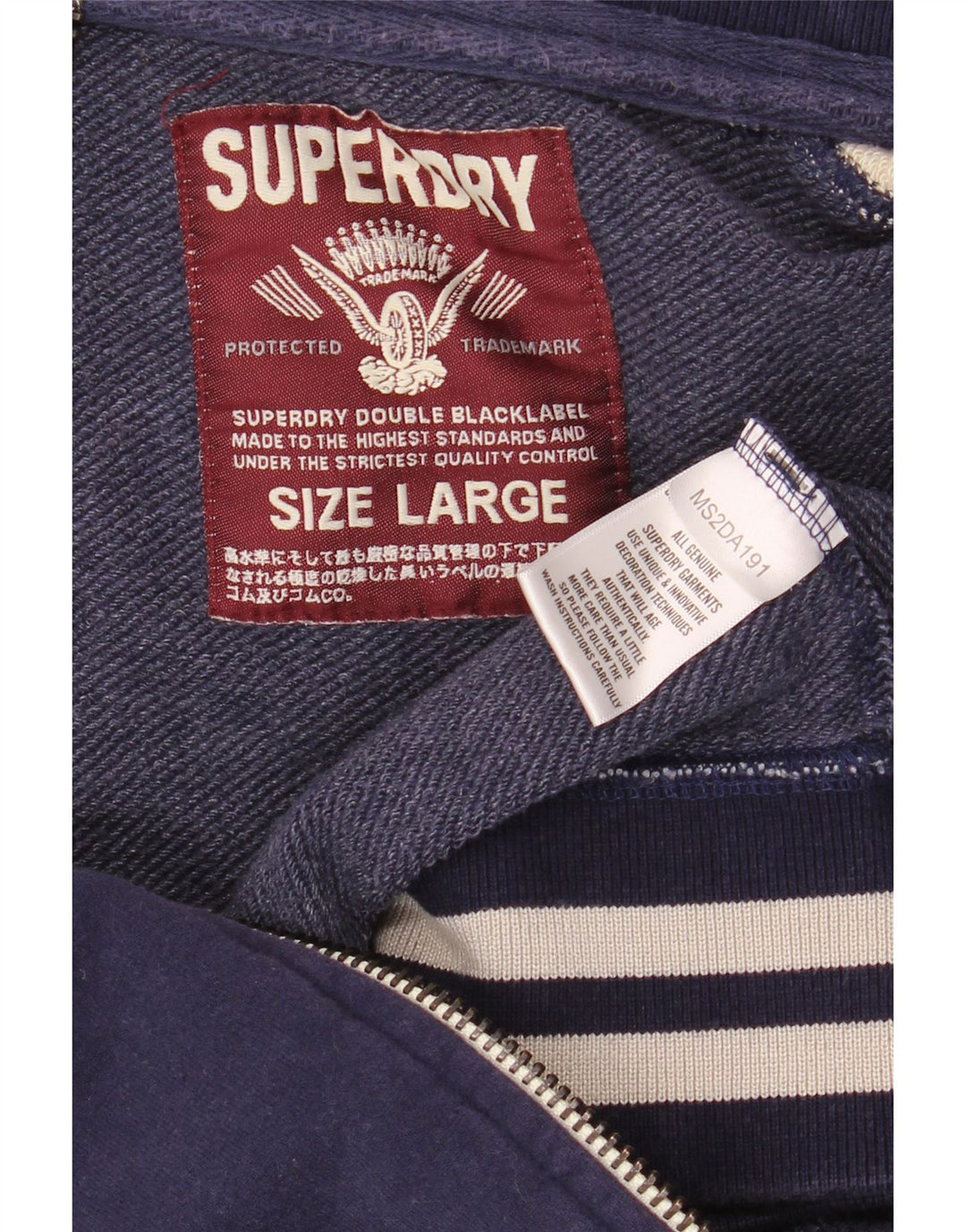 SUPERDRY Mens Graphic Tracksuit Top Jacket Large Navy Blue Colourblock