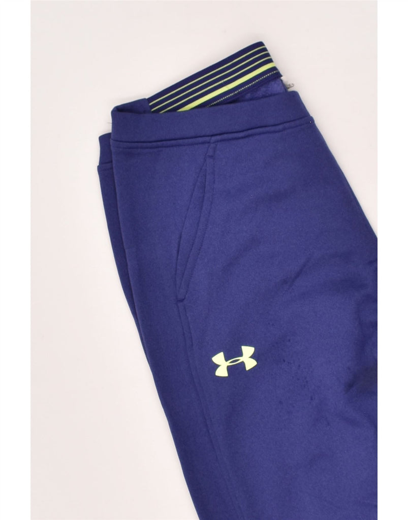 UNDER ARMOUR Womens Graphic Tracksuit Trousers UK 14 Medium Blue | Vintage Under Armour | Thrift | Second-Hand Under Armour | Used Clothing | Messina Hembry 