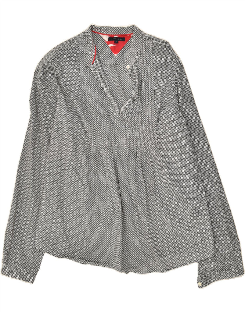 TOMMY HILFIGER Womens Pullover Shirt US 8 Medium Grey Cotton | Vintage Tommy Hilfiger | Thrift | Second-Hand Tommy Hilfiger | Used Clothing | Messina Hembry 