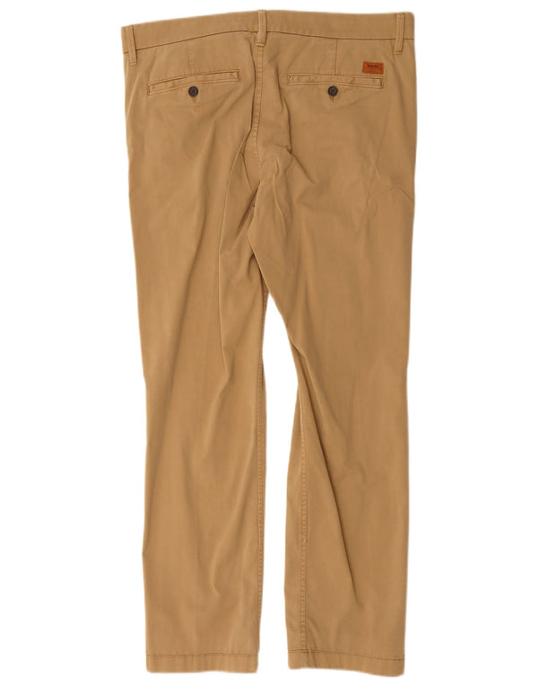 Timberland Womens Straight Chino Trousers W34 L29 Beige Cotton