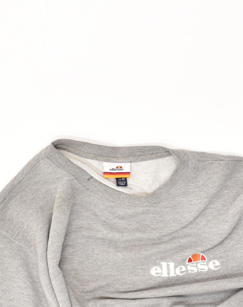 ELLESSE Womens Sweatshirt Jumper UK 10 Small Grey Cotton | Vintage Ellesse | Thrift | Second-Hand Ellesse | Used Clothing | Messina Hembry 