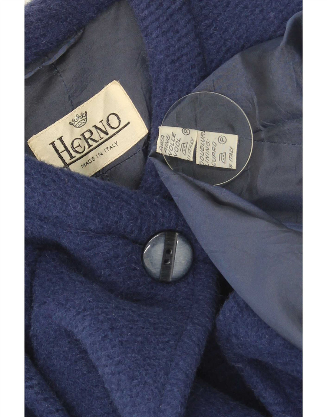 Herno Womens Oversized Overcoat IT 42 Medium Blue Wool