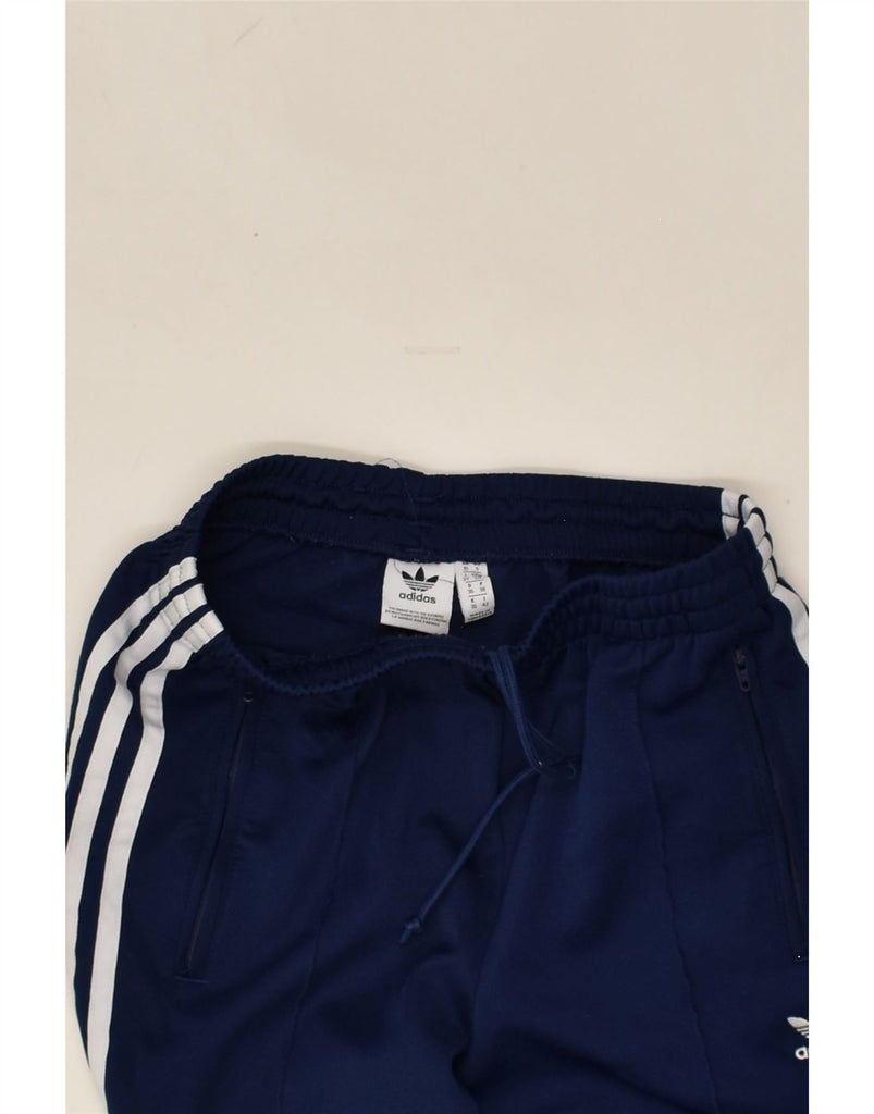 ADIDAS Girls Tracksuit Trousers 9-10 Years Navy Blue Polyester | Vintage Adidas | Thrift | Second-Hand Adidas | Used Clothing | Messina Hembry 