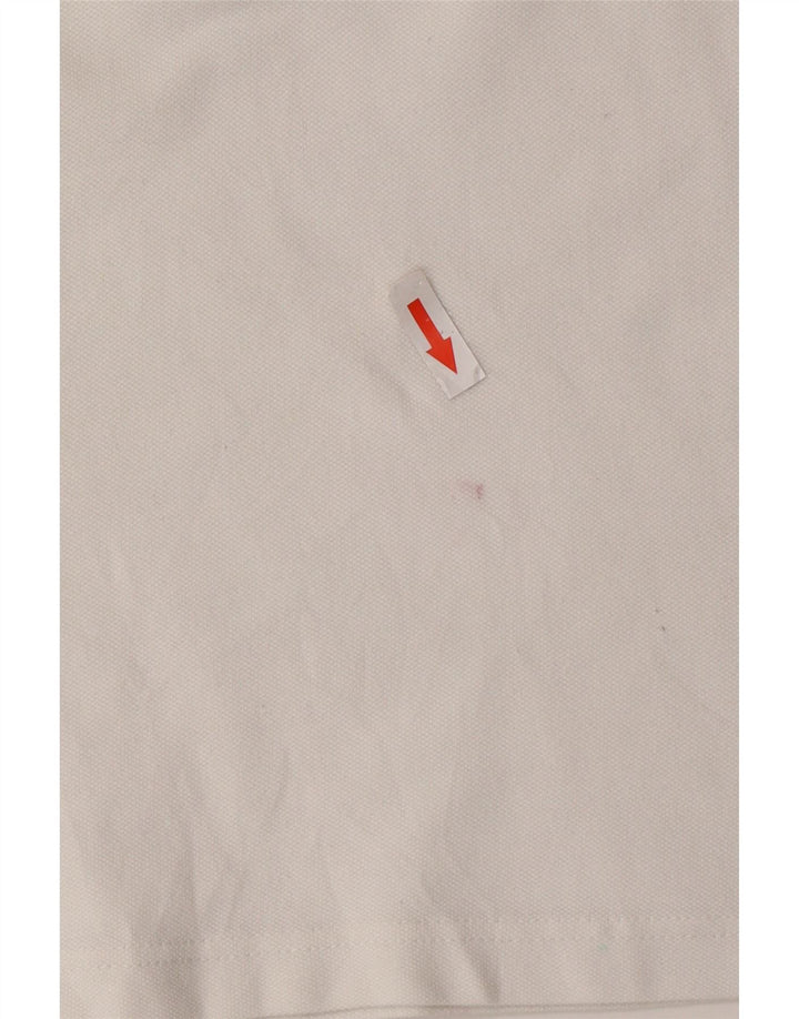 Fred Perry Womens Crop Polo Shirt UK 12 Medium White Cotton