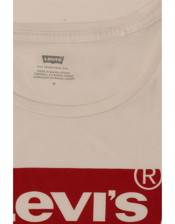 LEVI'S Womens Graphic T-Shirt Top UK 12 Medium White