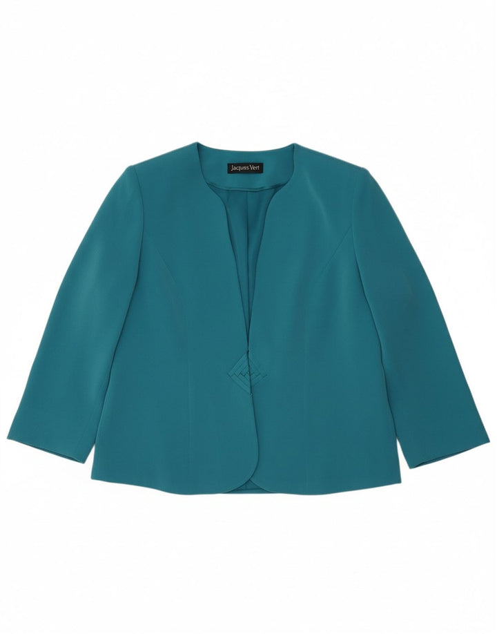 JACQUES VERT Womens Blazer Jacket UK 14 Large Turquoise Polyester