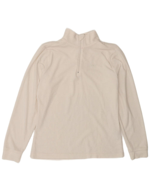 Brugi Womens Zip Neck Fleece Jumper UK 14 Medium White Polyester