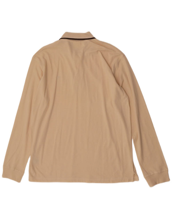 Diadora Mens Long Sleeve Polo Shirt 2XL Beige Cotton