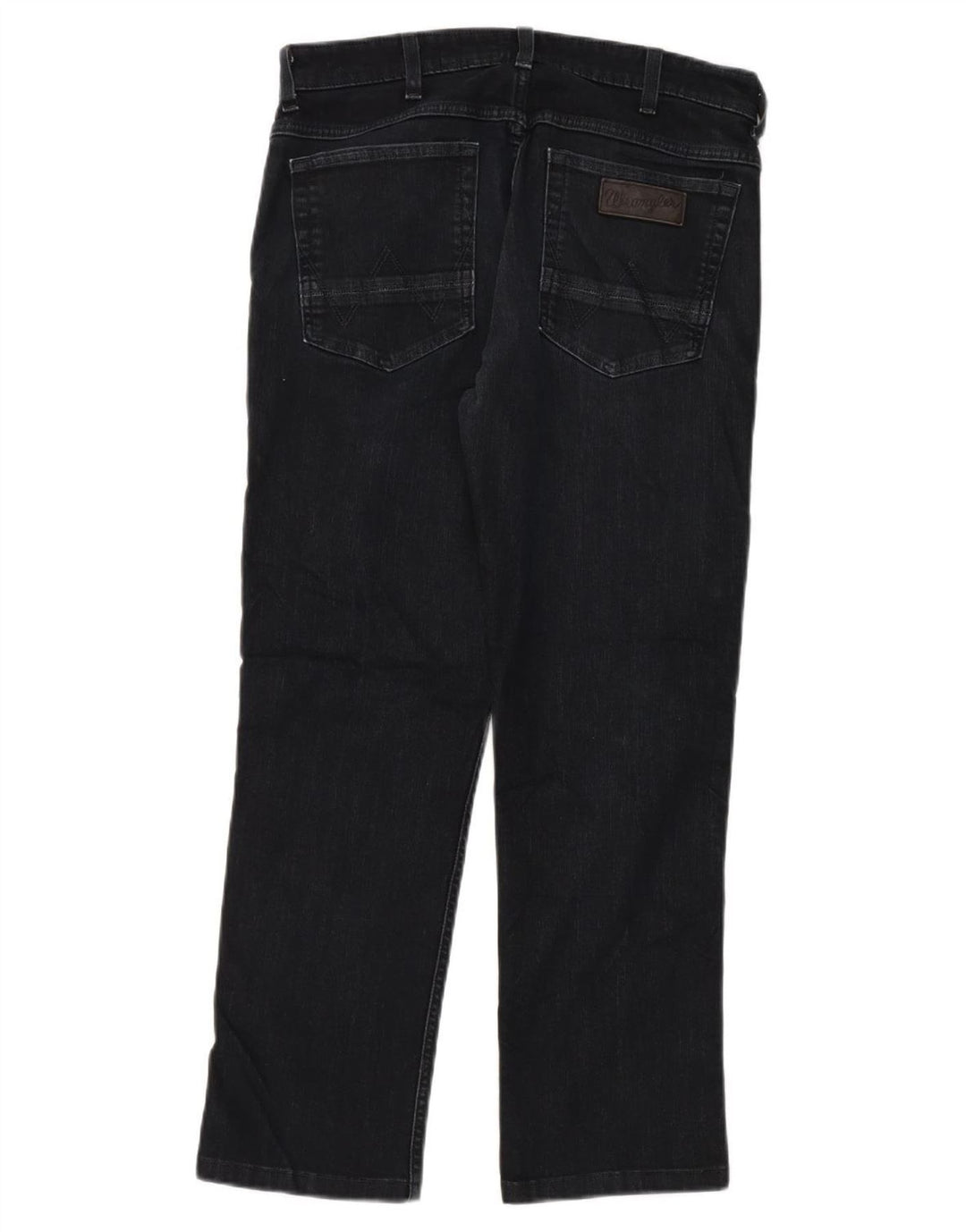 Wrangler Mens Straight Jeans W32 L28 Black Cotton