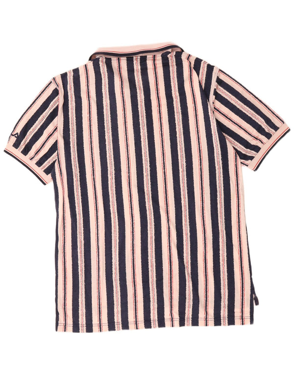 Fila Mens Polo Shirt XL Pink Striped Cotton