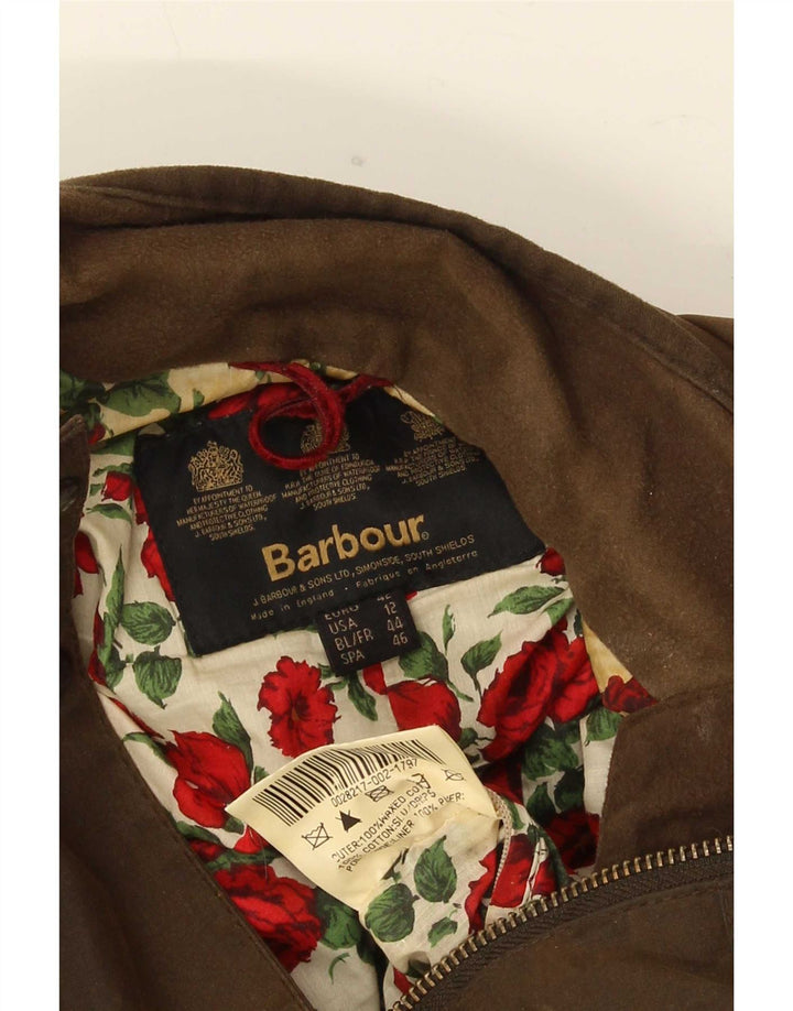 Barbour Womens Waxed Cotton Jacket UK 16 Large Khaki