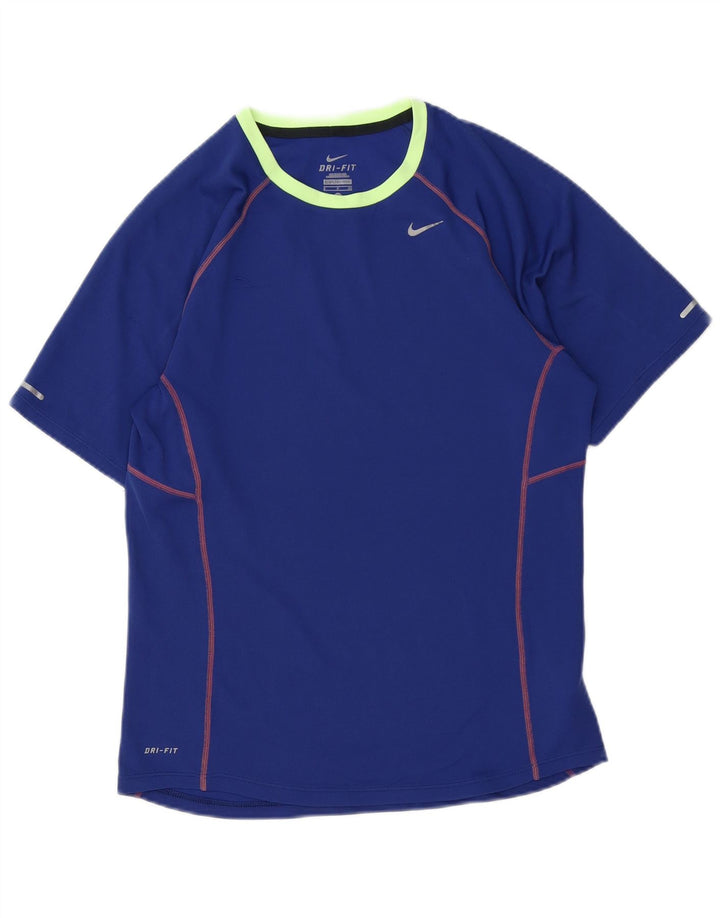 NIKE Mens Dri Fit T-Shirt Top Small Blue Polyester