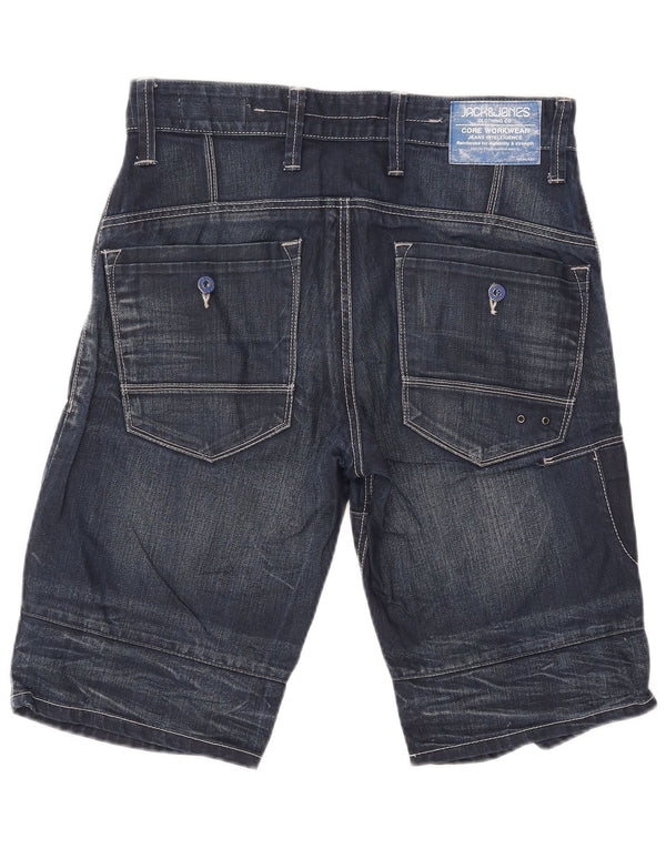 Jack & Jones Mens Cargo Denim Shorts Medium W32 Navy Blue Cotton