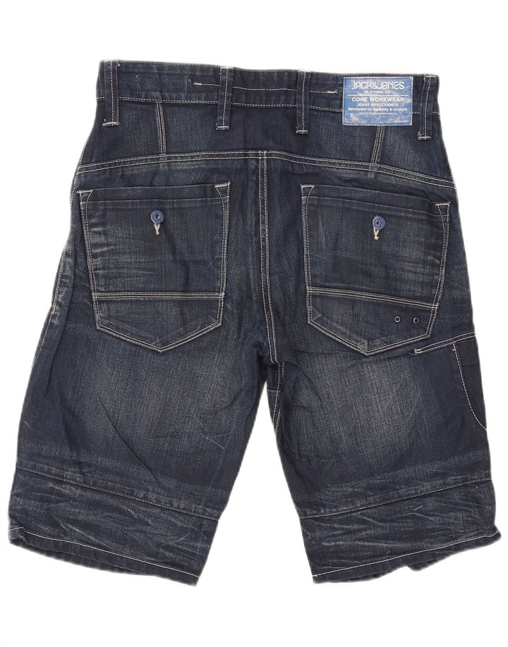 Jack & Jones Mens Cargo Denim Shorts Medium W32 Navy Blue Cotton