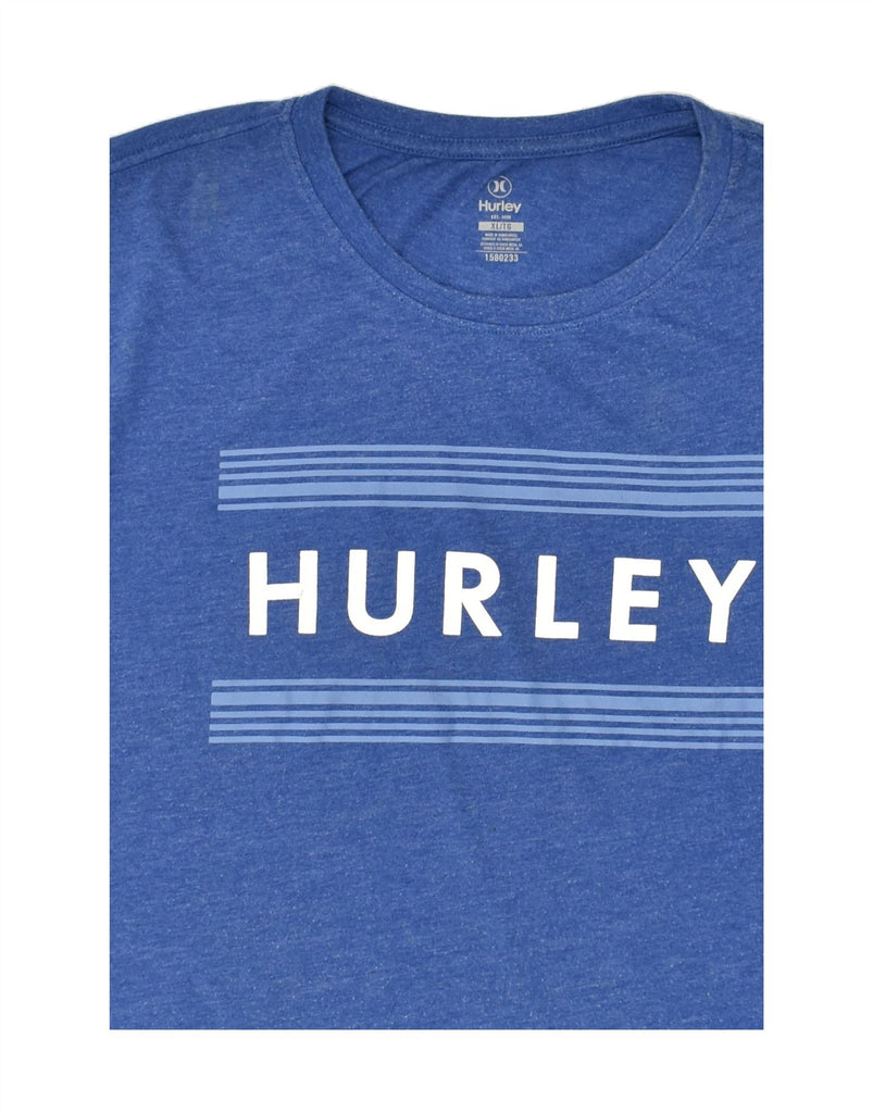 HURLEY Mens Graphic T-Shirt Top XL Blue Polyester | Vintage Hurley | Thrift | Second-Hand Hurley | Used Clothing | Messina Hembry 