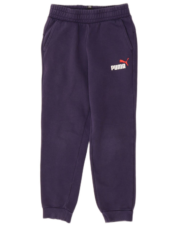 Puma Boys Graphic Tracksuit Trousers 9-10 Years  Navy Blue Cotton