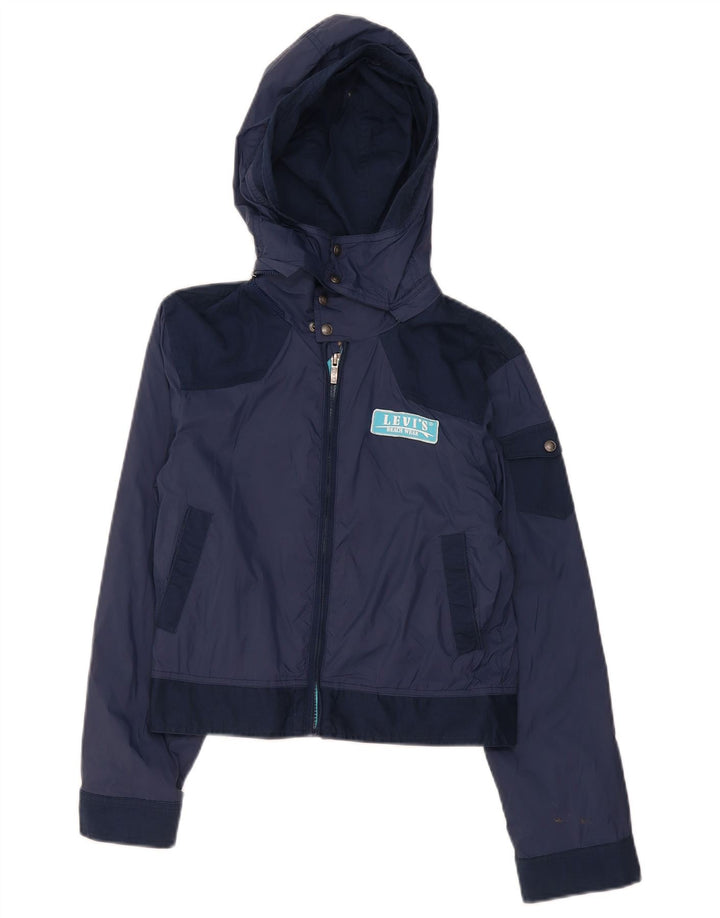 Levi's Boys Graphic Hooded Bomber Jacket 11-12 Years Navy Blue Colourblock