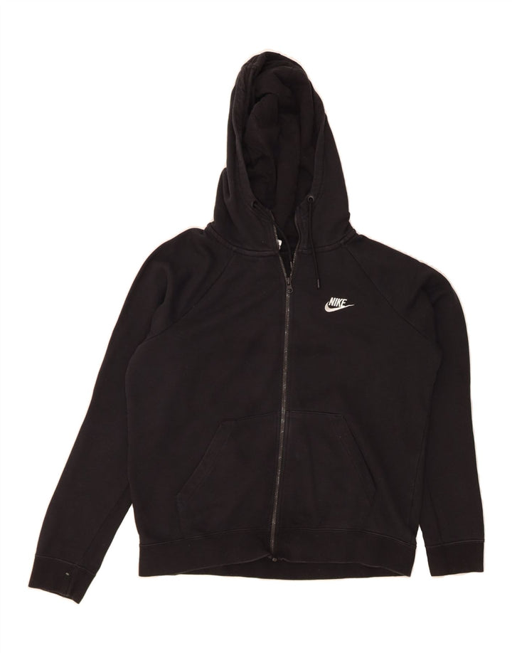 NIKE Womens Zip Hoodie Sweater UK 14 Medium Black Cotton Vintage Nike and Second-Hand Nike from Messina Hembry 