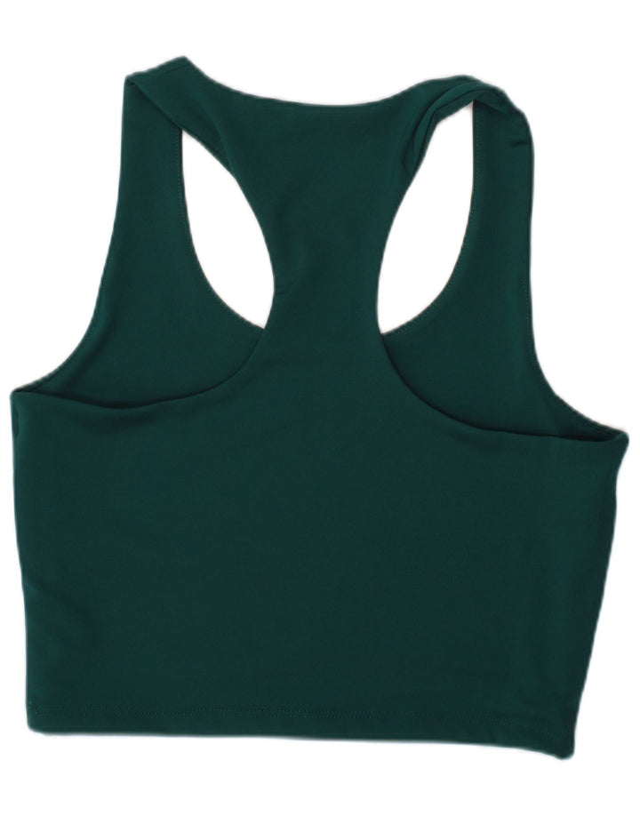 LEVI'S Womens Sleeveless Graphic Crop Top UK 4 XS Green Polyester Classic