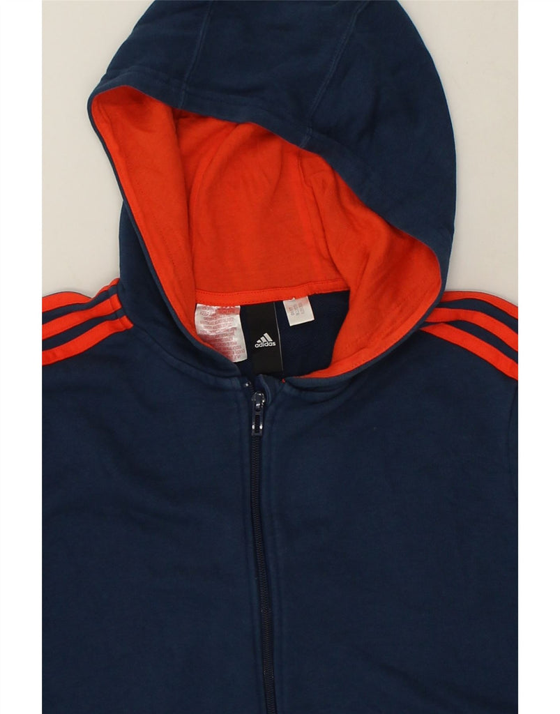 ADIDAS Mens Graphic Zip Hoodie Sweater Small Navy Blue | Vintage Adidas | Thrift | Second-Hand Adidas | Used Clothing | Messina Hembry 