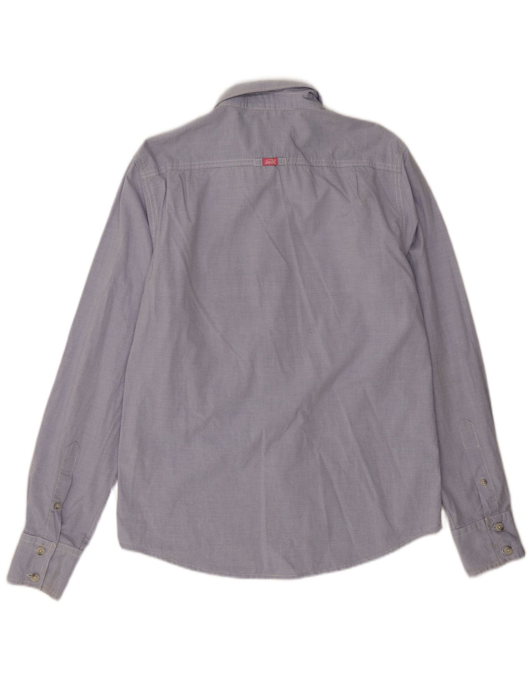 Superdry Mens Shirt Large Blue Pinstripe Cotton