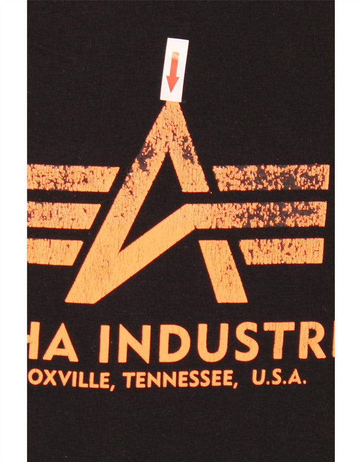 Alpha Industries Mens Graphic T-Shirt Top Small Black Cotton