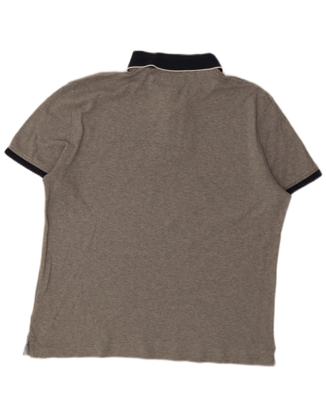 Tommy Hilfiger Mens Polo Shirt Large Grey Colourblock Cotton