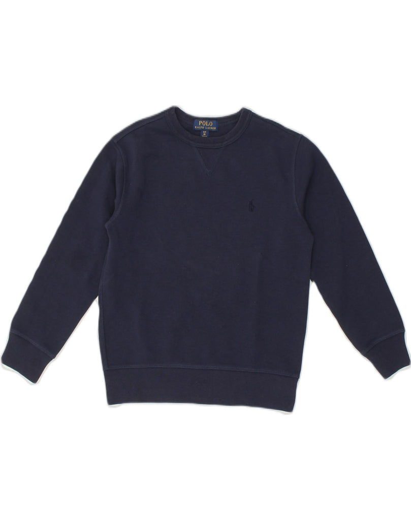 POLO RALPH LAUREN Girls Sweatshirt Jumper 7-8 Years Small Navy Blue | Vintage Polo Ralph Lauren | Thrift | Second-Hand Polo Ralph Lauren | Used Clothing | Messina Hembry 