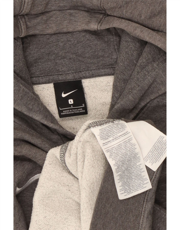 Nike Mens Hoodie Jumper Large Grey Cotton