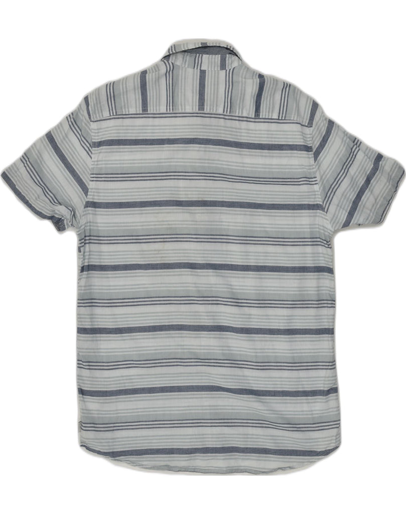 QUIKSILVER Mens Short Sleeve Modern Fit Shirt Large Grey Striped Cotton | Vintage Quiksilver | Thrift | Second-Hand Quiksilver | Used Clothing | Messina Hembry 