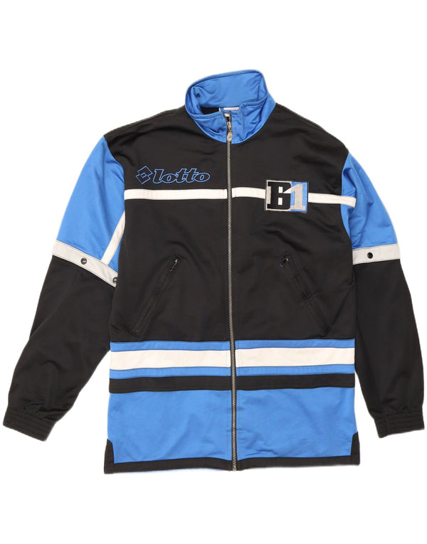 Lotto Mens Graphic Tracksuit Top Jacket UK 40/42 Large Black Colourblock