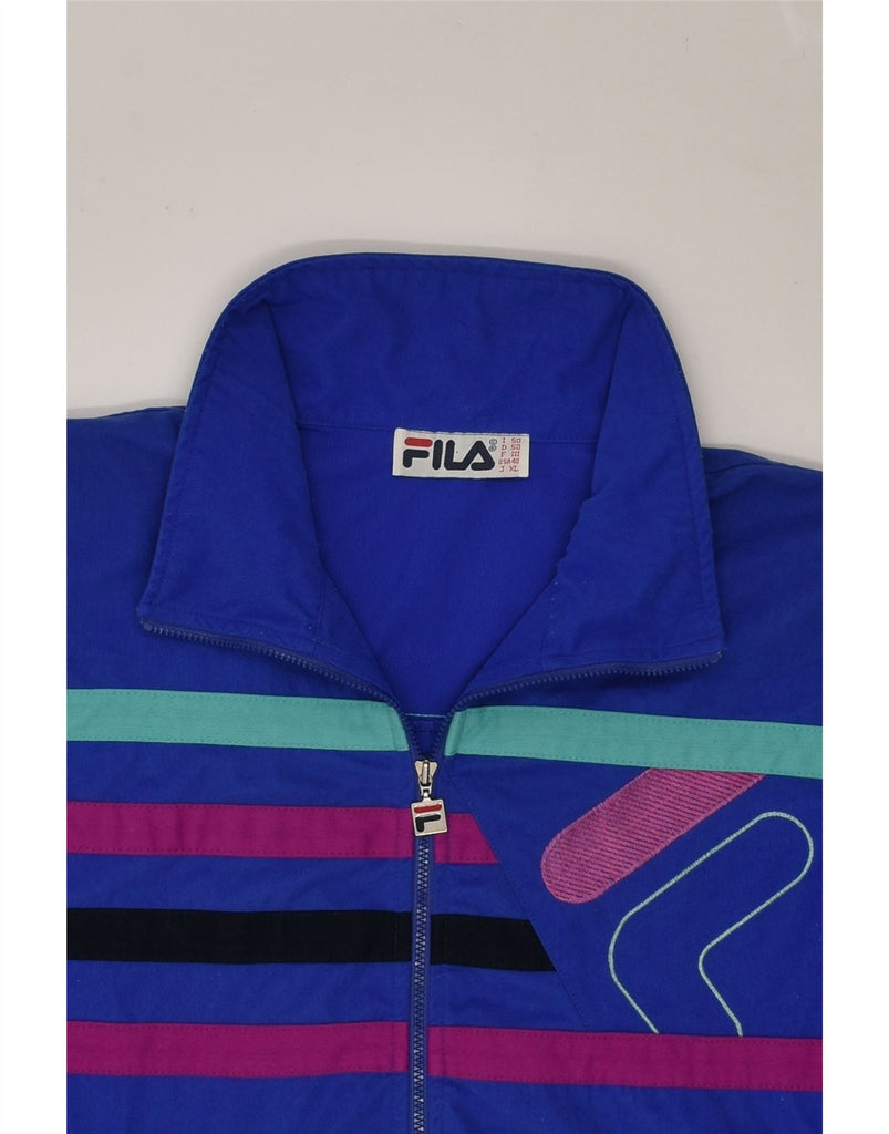 FILA Mens Loose Fit Tracksuit Top Jacket IT 50 Medium Blue | Vintage Fila | Thrift | Second-Hand Fila | Used Clothing | Messina Hembry 