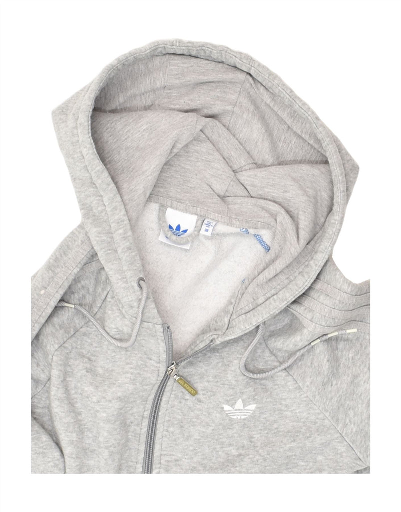 ADIDAS Womens Zip Hoodie Sweater EU 38 Small Grey Cotton | Vintage Adidas | Thrift | Second-Hand Adidas | Used Clothing | Messina Hembry 