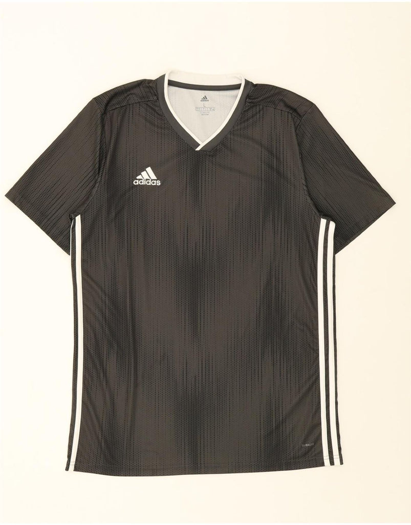 ADIDAS Mens Climalite T-Shirt Top Large Grey Spotted Polyester Vintage Adidas and Second-Hand Adidas from Messina Hembry 