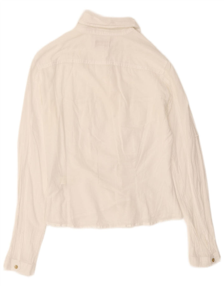 Diesel Womens Shirt UK 14 Medium White Cotton