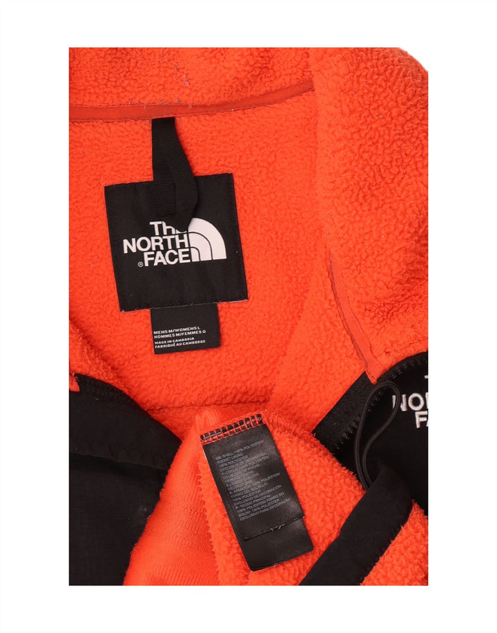 The North Face Womens Fleece Jacket UK 14 Large Orange Colourblock