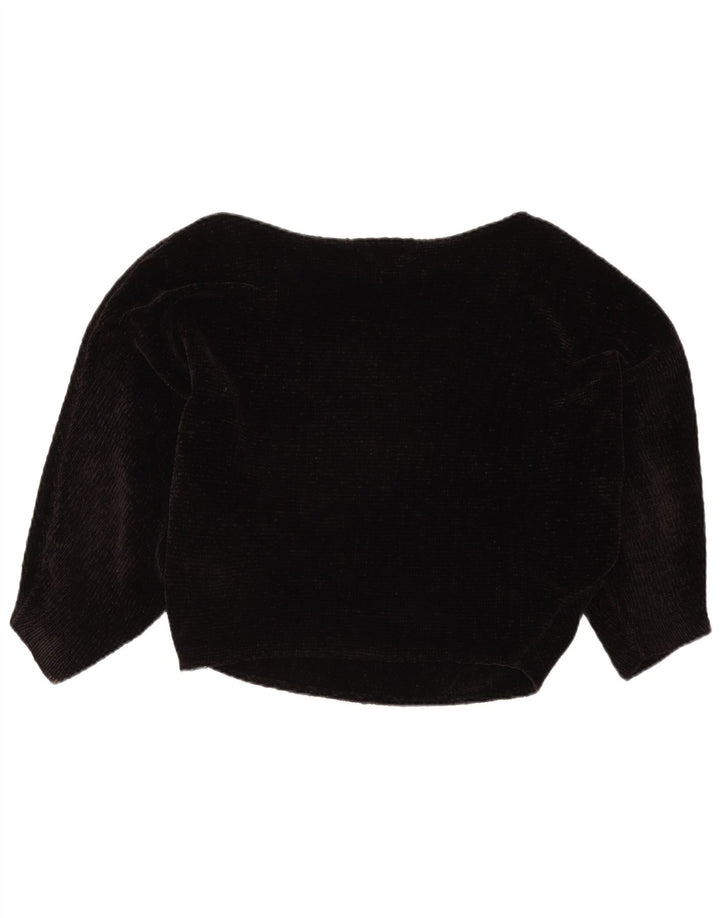 Zara Womens Oversized Boat Neck Jumper Sweater UK 10 Small Black Polyester