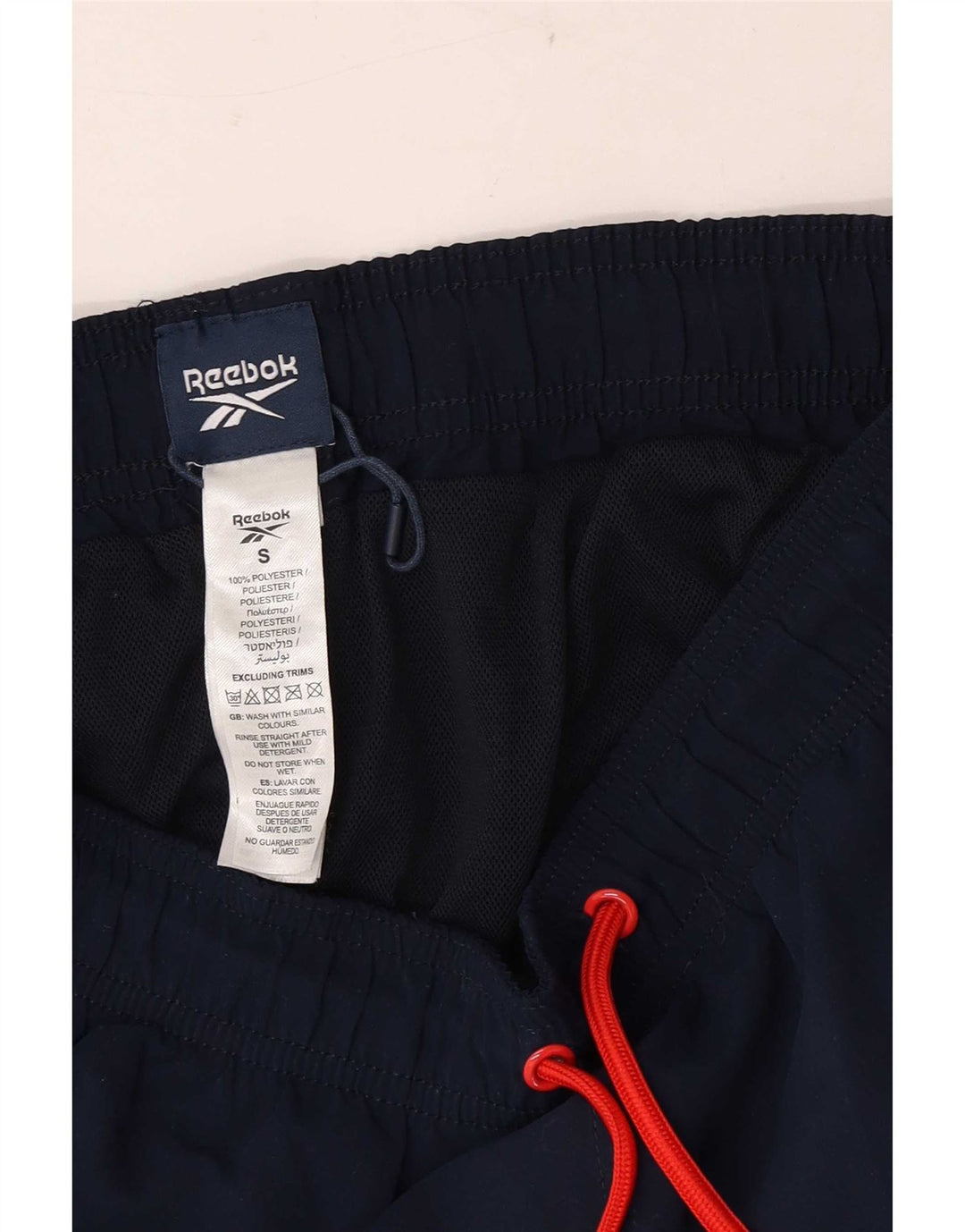 Reebok Mens Sport Shorts Small Navy Blue Polyester