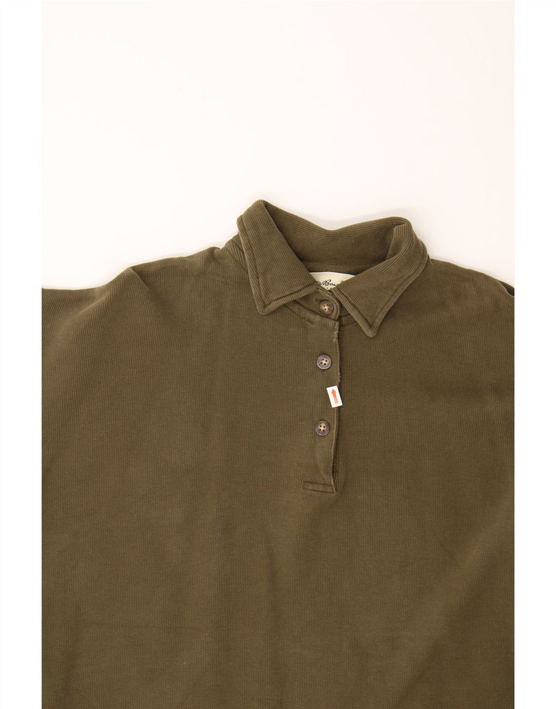EDDIE BAUER Womens Oversized Long Sleeve Polo Shirt UK 10 Small Brown Vintage Eddie Bauer and Second-Hand Eddie Bauer from Messina Hembry 