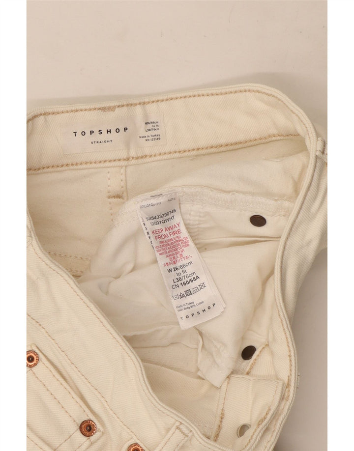 Topshop Womens Straight Jeans W26 L24 White Cotton