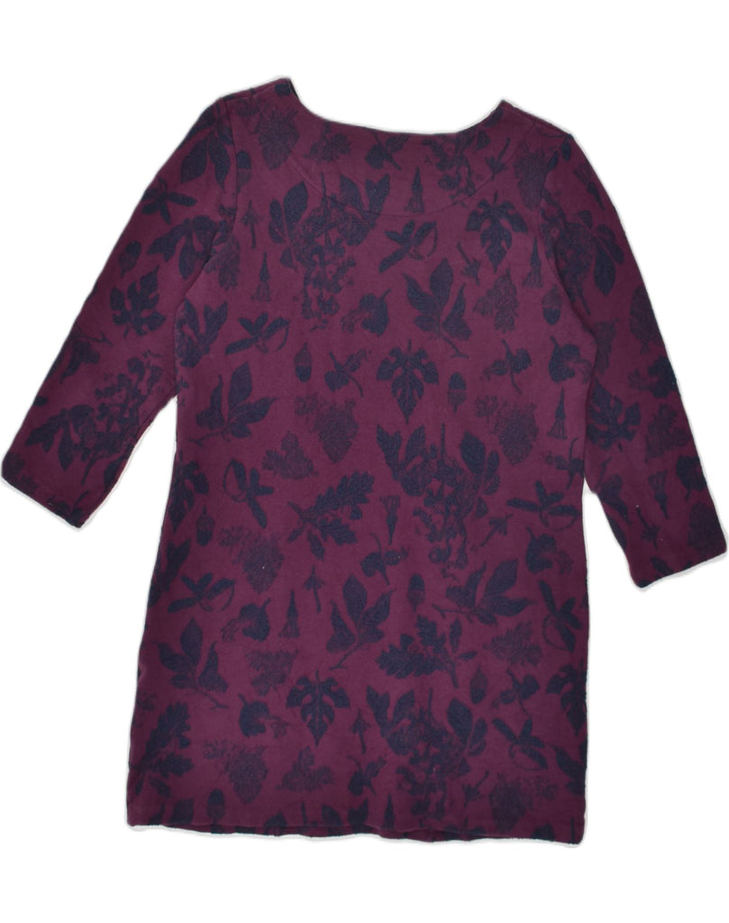 JOULES Womens 3/4 Sleeve Basic Dress UK 10 Small Purple Floral Cotton | Vintage Joules | Thrift | Second-Hand Joules | Used Clothing | Messina Hembry 